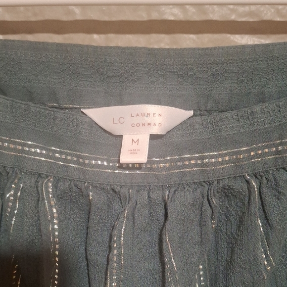 LC Lauren Conrad Teal Blouse with Subtle Stripes Size M - Picture 2 of 7